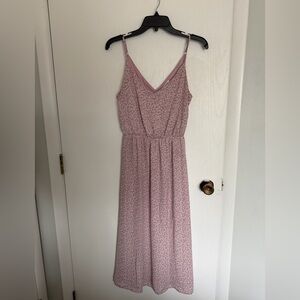 Sienna Sky Dusty Pink Floral V-Neck Midi Dress